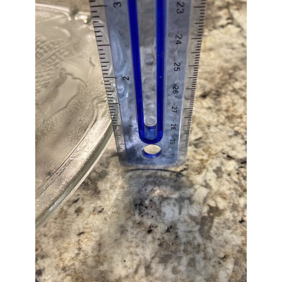 Vintage Christmas Glass Platter Frosted Holiday Bells Pinecone Holly Scalloped - Picture 5 of 5